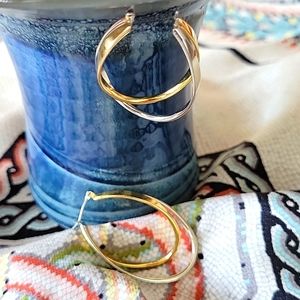 Silver and Gold tone hoop earrings